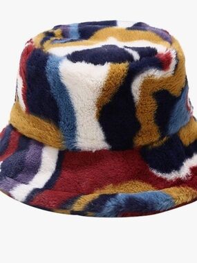 Vintage Multi-Color Faux Fur Bucket Hat